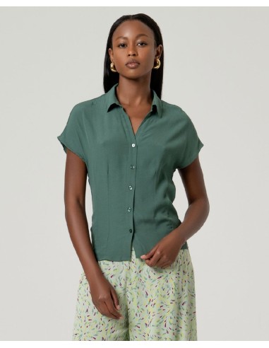 Camisa entallada en cintura sin mangas Verde Botella