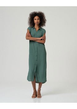 Camisa larga sin mangas Verde Botella