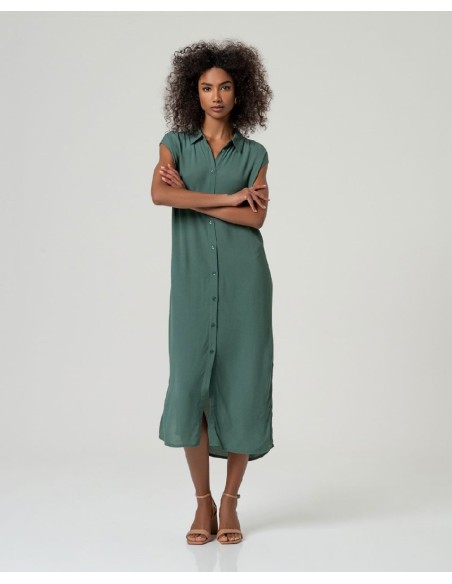 Camisa larga sin mangas Verde Botella