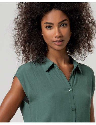 Camisa larga sin mangas Verde Botella