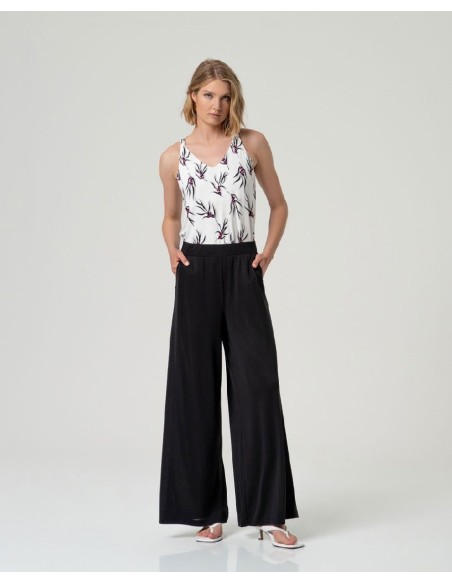 Pantalon ancho Negro