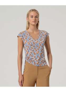 Camiseta sin mangas escote pico Azul Empolvado 2