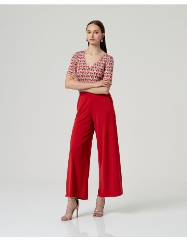 Pantalón ancho. Rojo