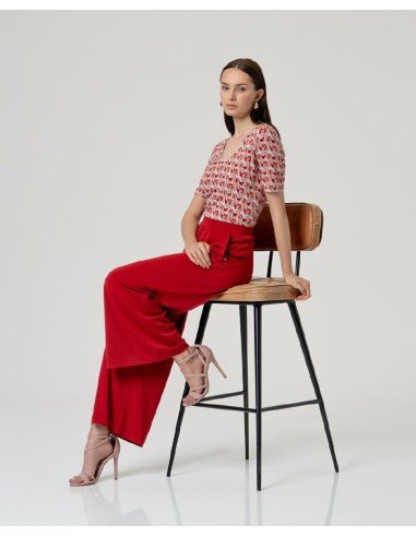 Pantalón ancho. Rojo