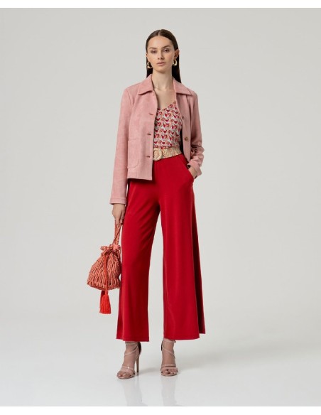 Pantalón ancho. Rojo