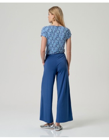 Pantalón ancho. Azul