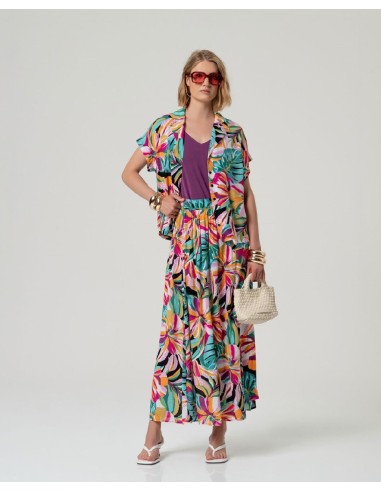 Falda amplia cruzada