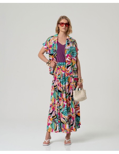 Falda amplia cruzada