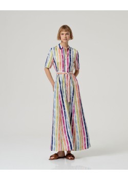 Vestido camisero de manga corta .