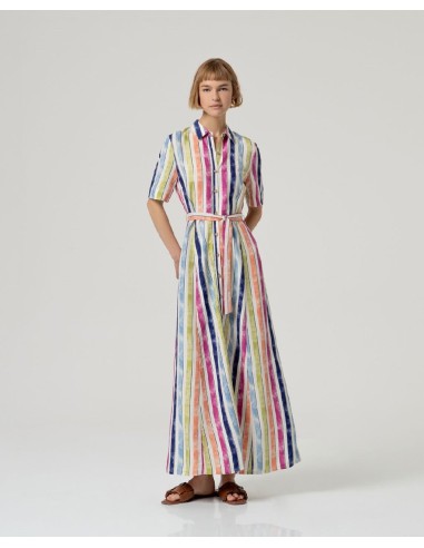 Vestido camisero de manga corta .