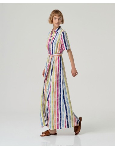 Vestido camisero de manga corta .