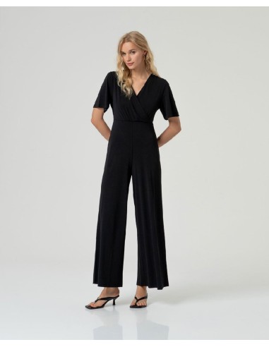 Mono con escote cruzado Negro