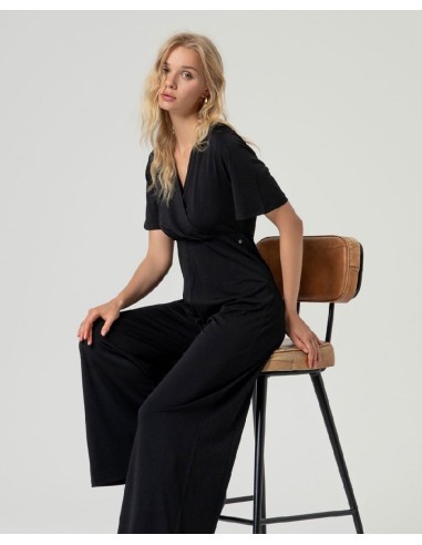 Mono con escote cruzado Negro