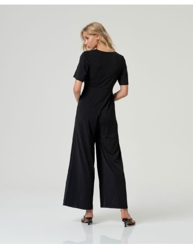 Mono con escote cruzado Negro