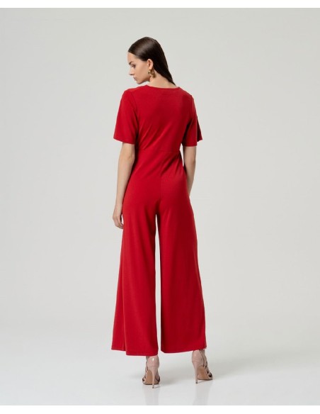 Mono con escote cruzado Rojo