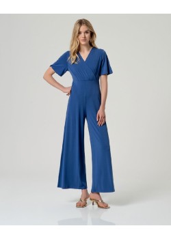 Mono con escote cruzado Azul