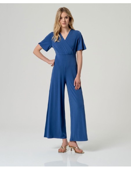 Mono con escote cruzado Azul