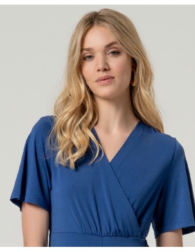 Mono con escote cruzado Azul