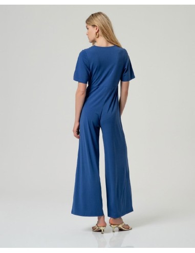 Mono con escote cruzado Azul