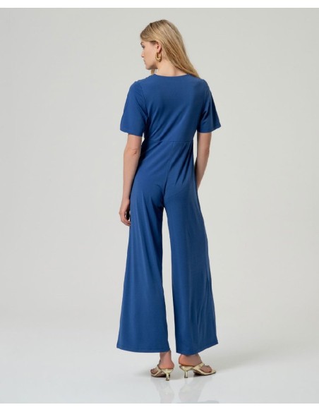 Mono con escote cruzado Azul