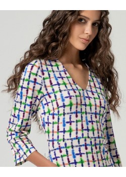 Vestido midi manga 3/4 Azul 2