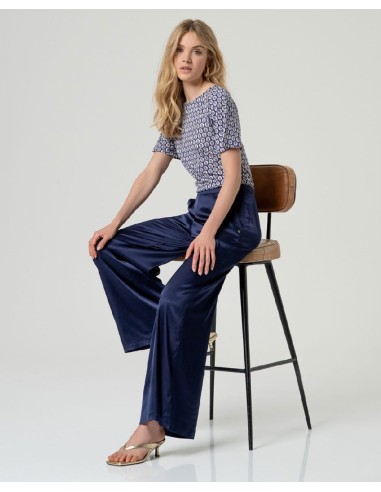 Pantalón ancho. Azul noche
