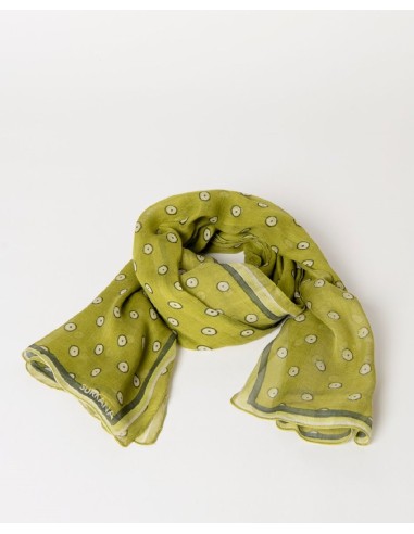 Pañuelo rectangular estampado Verde Empolvado