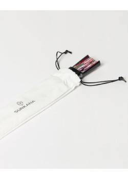 Abanico estampado con cordón para colgar Negro 2