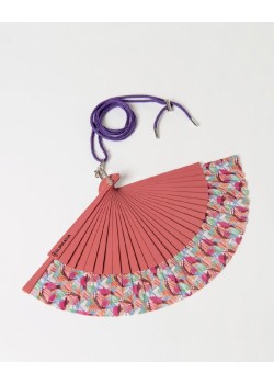 Abanico estampado con cordón para colgar Rojo