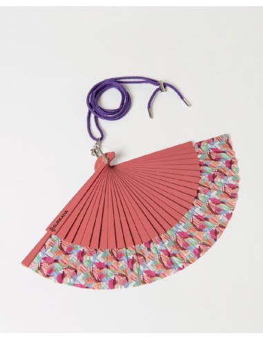 Abanico estampado con cordón para colgar Rojo