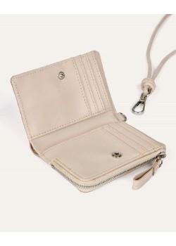 Cartera pequeña craquelada con cordón Gris 2