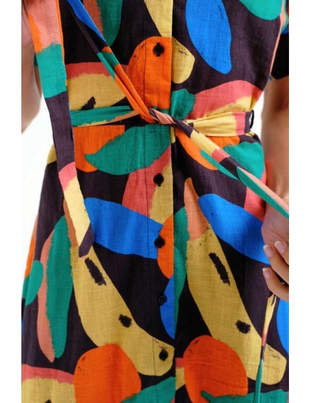 VESTIDO CORTO CON ESTAMPADO TUTTI FRUTTI BIG.