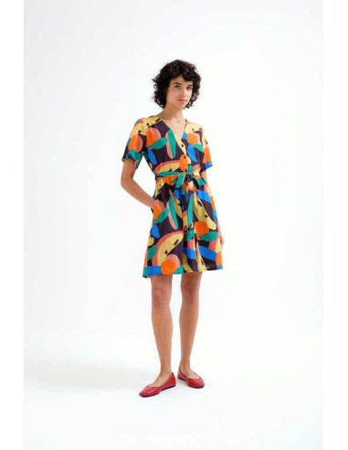 VESTIDO CORTO CON ESTAMPADO TUTTI FRUTTI BIG.