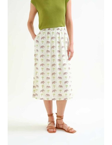 FALDA CON ESTAMPADO ELEFANTE.