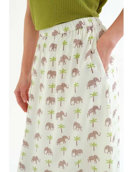 FALDA CON ESTAMPADO ELEFANTE.