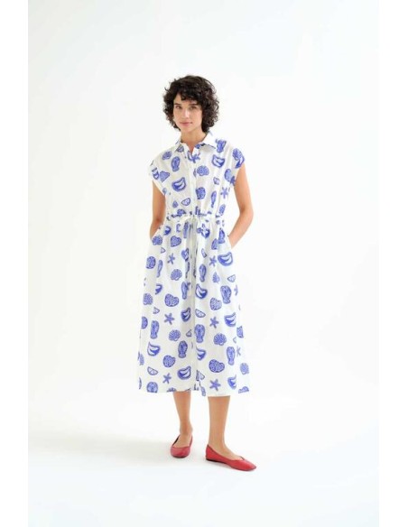VESTIDO MIDI CON ESTAMPADO LOBSTER.