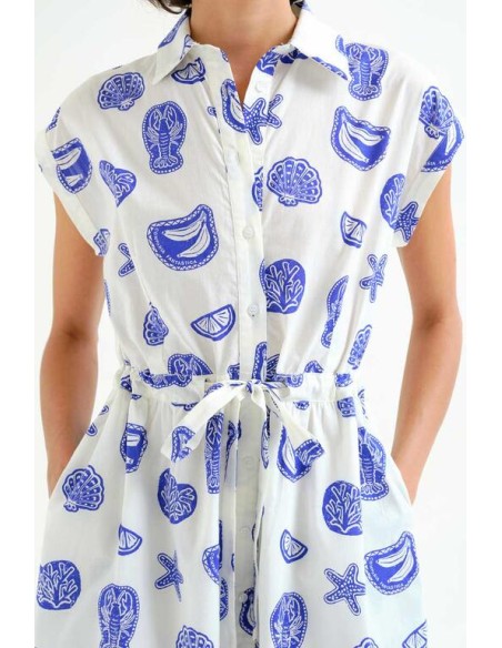 VESTIDO MIDI CON ESTAMPADO LOBSTER.
