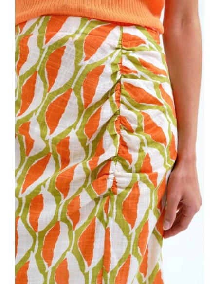 FALDA MIDI CON ESTAMPADO ALOE.