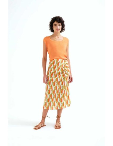 FALDA MIDI CON ESTAMPADO ALOE.