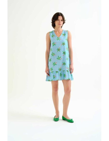 VESTIDO CORTO CON ESTAMPADO COCOTERO SMALL.