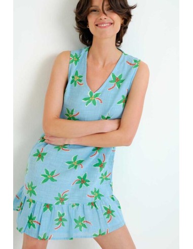 VESTIDO CORTO CON ESTAMPADO COCOTERO SMALL.