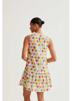 VESTIDO CORTO CON ESTAMPADO TULIPÁN. 2
