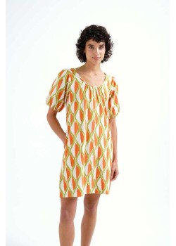 VESTIDO CORTO CON ESTAMPADO DE ALOE.
