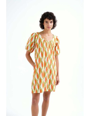 VESTIDO CORTO CON ESTAMPADO DE ALOE.