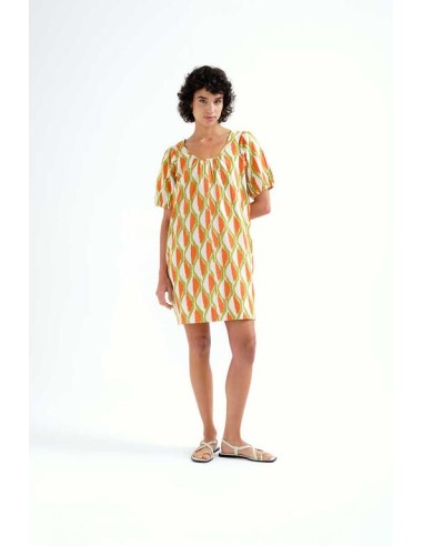 VESTIDO CORTO CON ESTAMPADO DE ALOE.