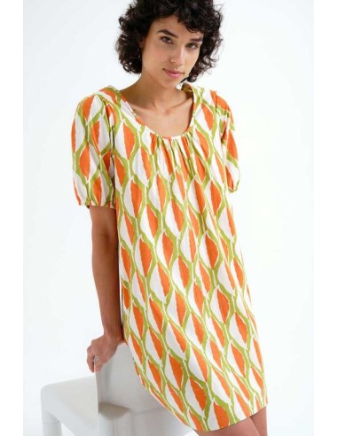 VESTIDO CORTO CON ESTAMPADO DE ALOE.