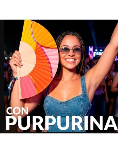 ABANICO "ONDAS "PURPURINA.