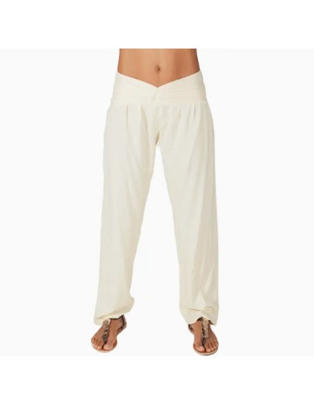 PANTALÓN LARGO CREMA.