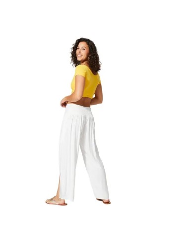 PANTALÓN BLANCO LARGO ABIERTO AL TOBILLO.