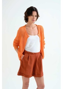CHAQUETA DE PUNTO NARANJA.